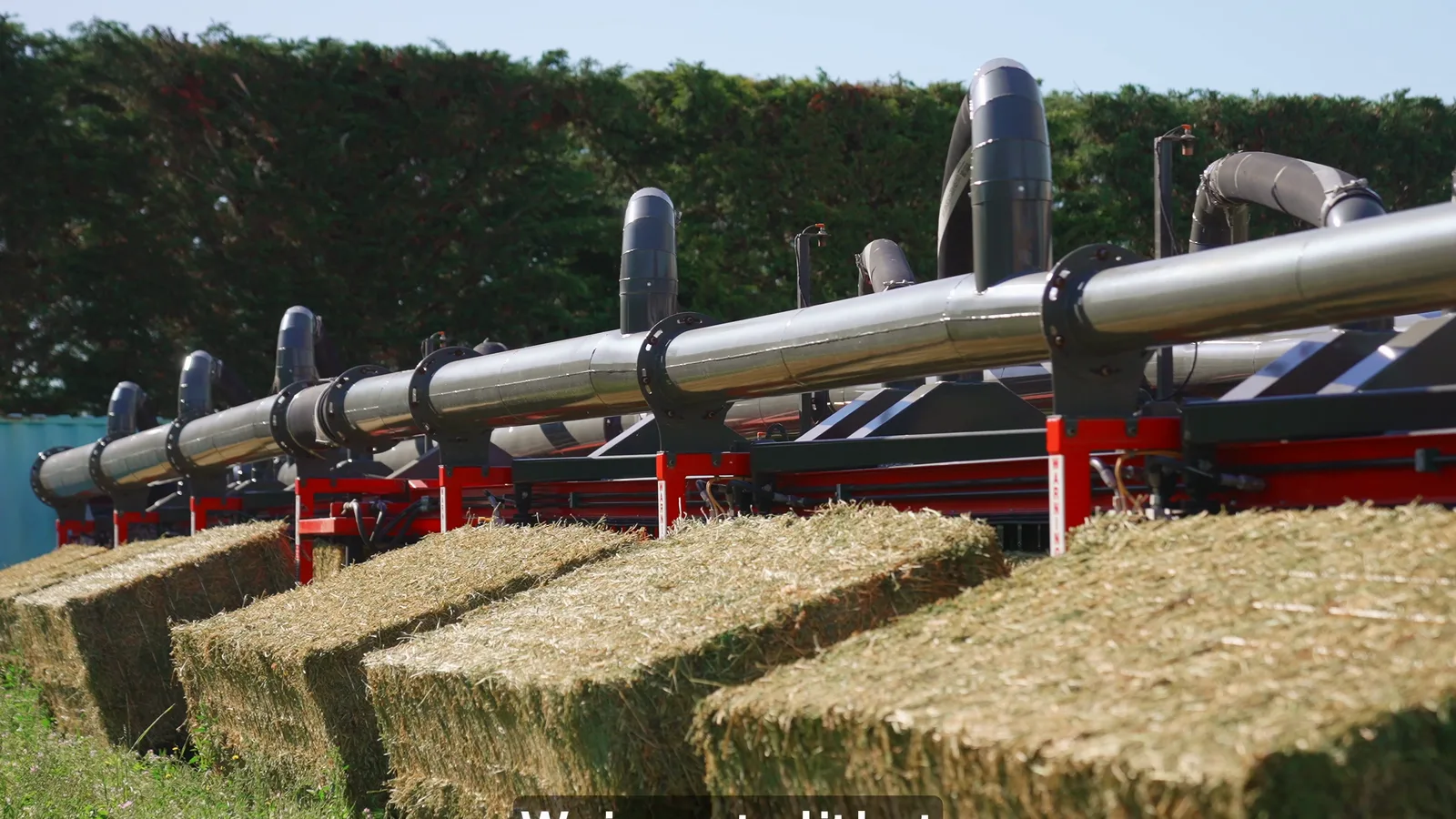 Bales loaded into the hay dryer